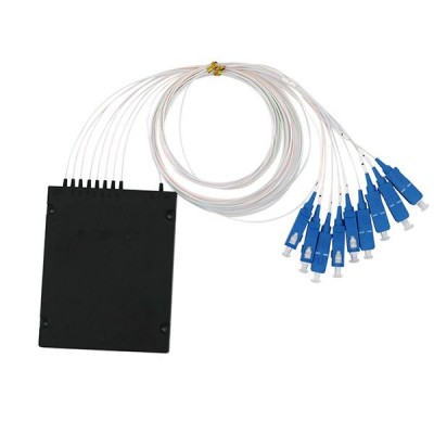 Huijue Ftth Fiber Optic Plc Splitter Sc Upc/apc Connector 1x2 1x4 1x8 1x16 White Black Grey 1 Pcs /box 8. Plcs-csu1c10